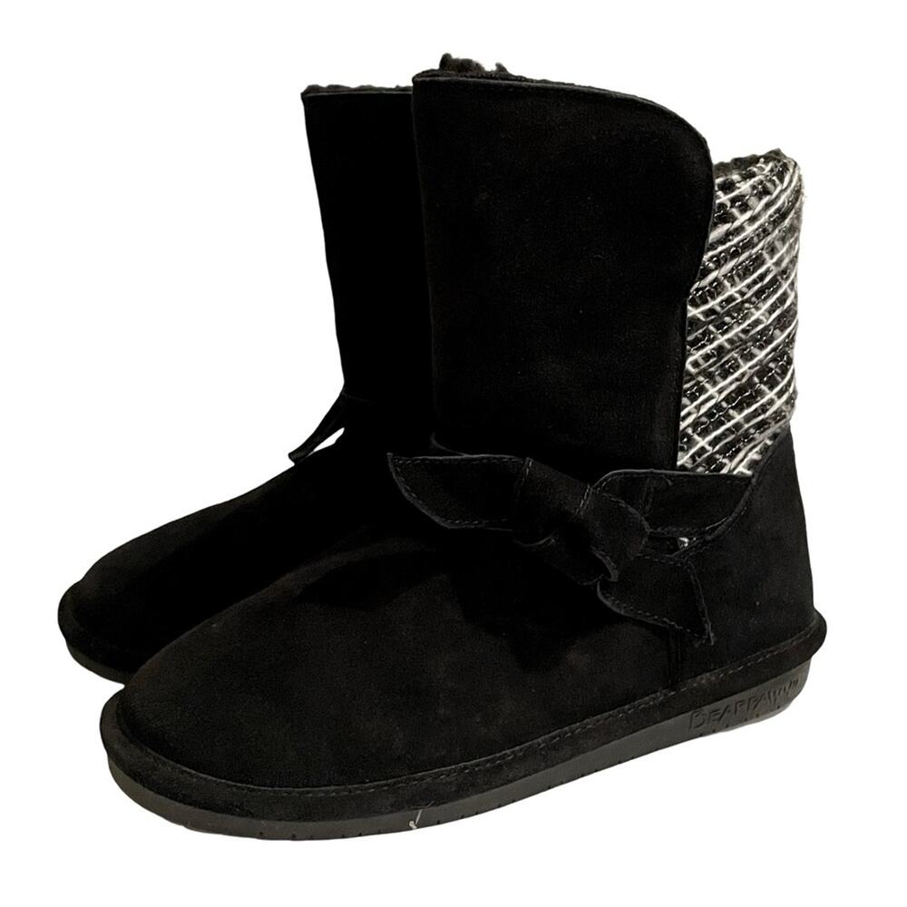 Bearpaw Boots Geneva Size 10 Black and White Trim